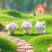 Adorable figurine de chat en résine pour micro-paysage, accessoire de décoration DIY style jardin, mini-ornement