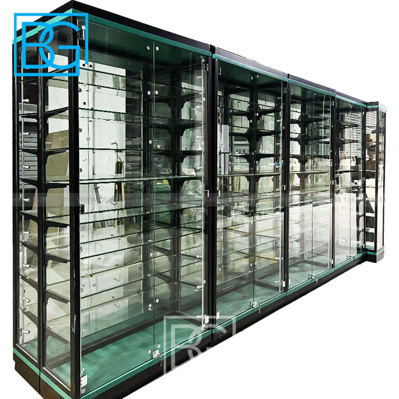 tall glass display case