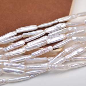 Petites perles argentées baroques avec perles naturelles lâches, lumière intense, perles longues, accessoires de bricolage pour boucles d'oreilles et colliers - Product Image 4