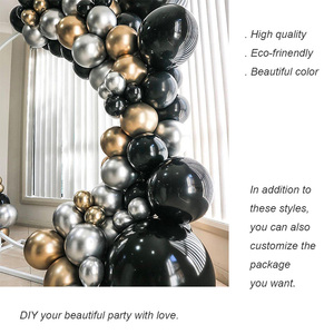 <span class=keywords><strong>Amazon</strong></span> Offre Spéciale noir ballon guirlande arc kit or argent métallique ballons d'hélium globes pour la fête d'<span class=keywords><strong>anniversaire</strong></span> célébration - Product Image 6