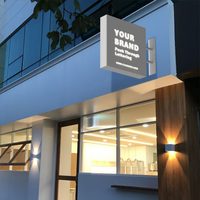 YIJIAO Boîte à lumière éclairée de haute qualité, panneau lumineux double face, design carré pour la publicité de détail
