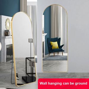 2025 Custom Contemporary Full-Length Touch Button Silver Floor Mirror Movable Wall-<b>Mounted</b> Decorative <b>Frame</b> for Living Room - Product Image 3