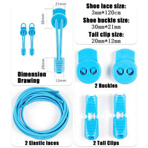 Cordones Elásticos Redondos Resistentes Sin Atar para Niños y Adultos, Sistema de Atado Rápido y Fácil con Cierre de Resorte y Clips de Cola, 120 cm - Product Image 2