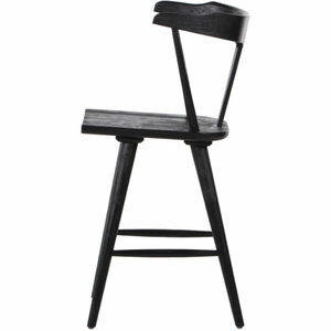 Taburete de Bar Ripley de Roble Negro, Chapa de Roble, Roble Macizo, Taburete Alto Resistente de Roble Negro para Bar en Casa y Comedor - Product Image 3