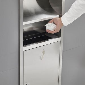 Dispensador de Papel Higiénico y Toallas de Papel para Baño de Hotel, Empotrado, de Acero Inoxidable Moderno, con Combinación de Cubo de Basura - Product Image 6