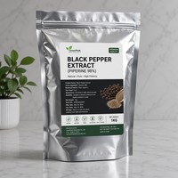 Natuurlijk Zwarte Peper Kruidenextract Poeder Voedingskwaliteit 95% 98% Piperine HPLC Gecertificeerd Oplosmiddelextractie