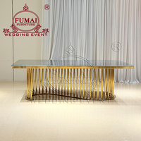 Mobilier pour hôtel de Dubaï salle de banquet table et chaises de mariage de luxe en acier inoxydable