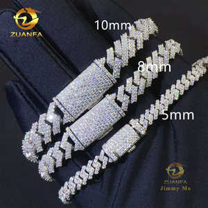 핫세일 다이아몬드 테스터 5mm 8mm 10mm 폭 다이아몬드 테스터 아이스드 아웃 힙합 FL 모이사나이트 쿠반 링크 체인&팔찌 - Product Image 6