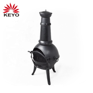 Chimenea ateş çukuru bahçe ısıtma kömür yangın sobası antika dökme demir açık ateş çukuru Metal Chimenea