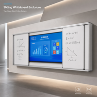 Tableau blanc de grande taille pour salle de classe, pour mur d'école, 1,2 m x 2 m, structure coulissante double à pousser et tirer, tableau blanc magnétique effaçable à sec