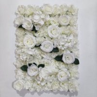 Rouleau de tissu en tissu pour mur de fleurs artificielles, décoration murale de mariage avec roses blanches, panneaux muraux floraux