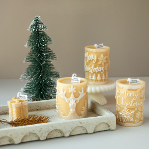 Molly Glory Handmade Creative Christmas Decoration <b>Soy</b> Wax Pillar Smokeless Scented <b>Candles</b> - Product Image 2
