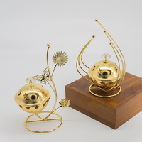 Décoration du Ramadan, étoile et lune en fer doré, cadeau islamique, brûleur d'encens creux, décoration de table pour la maison pour le festival du Ramadan