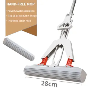Recycle Easy Wringing Twist Mop with Long Handle Bathroom Wiper Pva Sponge Mop Household Plastic Grip Floor Cleaning Roller Mops