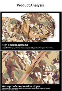 SIVI Custom Logo Men's Outdoor <strong>Tactical</strong> Combat <strong>Jacket</strong> Hoody Winter Camouflage Coat Sport Uniform Waterproof Softshell <strong>Jacket</strong> - Product Image 3
