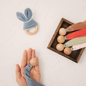 Ciuccio fatto a mano per bambini con catena a Clip simpatico animale in cotone per 0-12 mesi accessorio per la cura del bambino - Product Image 4