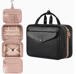 Waterproof PU Leather Cosmetic Bag High Quality Toiletry Organizer Portable Travel <b>Makeup</b> Pouch Durable <b>Case</b> for Men & Women - Product Image 2
