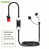 Station de recharge pour véhicules électriques 11 kW, chargeur portable pour véhicules électriques type 2, chargeur portable, chargeur Tesla, recharge pour usage domestique