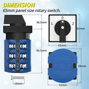 Interruptor de rotación de 3 posiciones, <span class=keywords><strong>Selector</strong></span> Universal de interruptor de encendido/apagado/encendido de CA, 12 terminales, 63A, 690V - Product Image 2