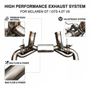 Vortex Direct Fit SS304 Valved Exhaust Systems for McLaren GT GTS 4.0T V8 Wholesale Suppliers Performance Systems <b>Kits</b> - Product Image 1