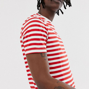 Chất Lượng Cao 100% Cotton Thường Xuyên Phù Hợp Crew Cổ Ngắn Tay Áo Sọc T Áo Sơ Mi Cho Nam Giới - Product Image 5