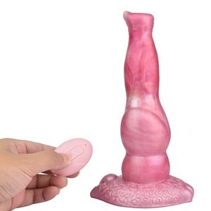YOCY Silicone Fantasy Dog Knot Penis With Suction Cup Wireless Control Telescoping <b>Vibrating</b> Dildo Anal Plug for Women Men - Product Image 1