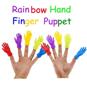 Mini fantoches de borracha para dedo, mão pequena colorida, dedo fofo para festas de bonecos engraçados, lembrancinhas