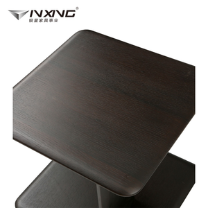 Tavolino da Caffè Moderno di Lusso in Impiallacciatura Affumicata Portatile <span class=keywords><strong>50x50</strong></span> per Arredamento Soggiorno - Product Image 5