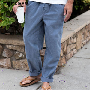 Sustainable Custom Men's Casual Denim Cargo Pants Elastic Baggy Breathable Loose High Quality Streetwear High Street Wholesale - Product Image 2