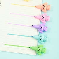 Surligneurs en forme de chiot mignons, non effaçables, pour étudiants, lot de 6 pièces en boîte de présentation, logo personnalisé, publicité à fort impact