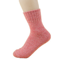 Chaussettes d'hiver en laine de lapin épaissie, chaudes et mignonnes, plates et de couleur unie, chaussettes à Tube moyen pour femmes
