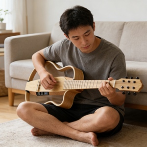 Guitarra Clásica Profesional, Duradera y Silenciosa, con Cuerdas de Nylon y Pastilla Piezoeléctrica, Portátil para Músicos, Viajes y Escenarios - Product Image 3