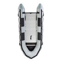 Bateau pneumatique pliable en aluminium de 12 pieds (380 cm) Orca Hypalon/PVC pour la navigation à rames
