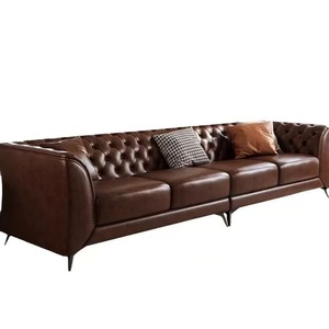 Set di Divani in Pelle di Lusso Stile Americano con Design Moderno, Durevole per Ville e Piccoli Soggiorni - Product Image 5