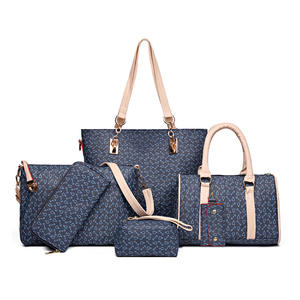 Vente en gros directe usine : Sac à grande capacité pour femme, sac en cuir imprimé pour femme, ensemble de 6 sacs à bandoulière, sac fourre-tout de créateur - Product Image 4