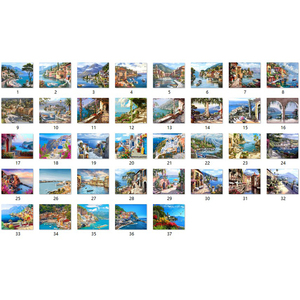 Bán Buôn Tranh Bằng Số Châu Âu Bên Bờ Biển Thị Trấn Nghệ Thuật Tự Làm Màu Sơn Sơn Phong Cảnh Bằng Số Tùy Chỉnh Kit - Product Image 5