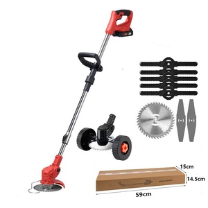 21V Cordless <b>Manual</b> <b>Lawn</b> <b>Mower</b> with Brush Cutter Blade Walk Trimmer Industrial Grade Grass Box for Grass Weed Eater DIY Grading - Product Image 1