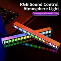 Lampes LED RGB à rythme musical contrôlé par le son, 5V USB, pour ambiance intérieure, microphone, décoration pour chambre et salle informatique