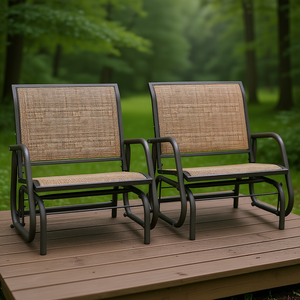 Ensemble de 2 chaises Db Porch Glider en tissu maillé respirant, structure en acier, mobilier de jardin extérieur, design contemporain - Product Image 2