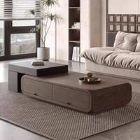 Table basse décorative moderne en bois massif de noyer pour petits espaces, ensemble de tables d'appoint pour salon