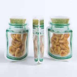 Klare Matte Mylar Green Jar Flasche geformt Stand Up Zip Lock Beutel Tasche Lebensmittel paket 100 teile/paket