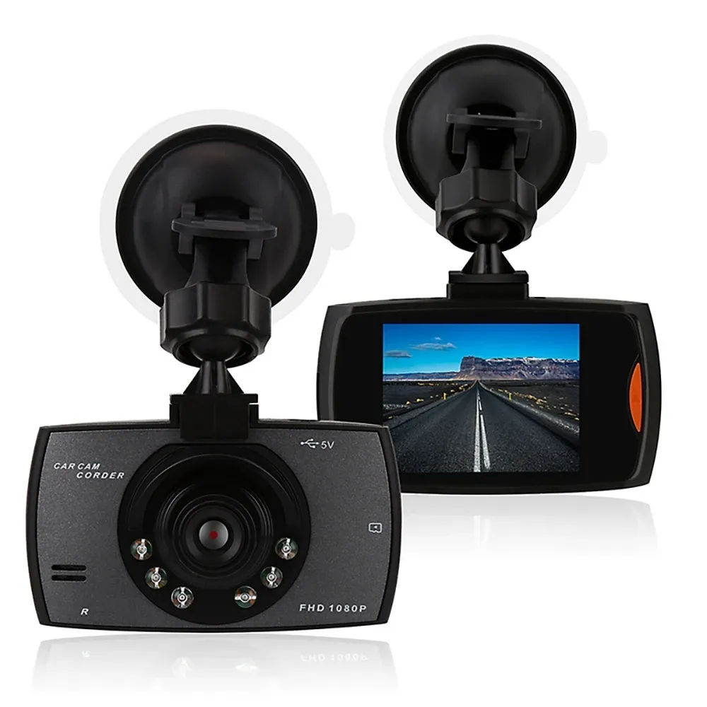 กล้องบันทึกวิดีโอหน้ารถแดชบอร์ด2.4 ",กล้องบันทึก DVR Full 1080P มองเห็นกลางคืนแบบพกพามองเห็นได้ในที่มืดกล้อง Dashcam ลงทะเบียนวิดีโอมุมกว้าง