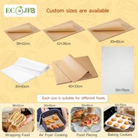 Feuilles de papier sulfurisé imprimées sur mesure 9x13 pouces, antiadhésives, résistantes à la graisse, pré-découpées pour la vente au détail et les supermarchés