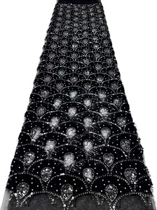 <span class=keywords><strong>Tela</strong></span> de <span class=keywords><strong>Tul</strong></span> Francés de Alta Calidad, Transpirable, Bordada, con Lentejuelas, para Vestidos de Novia y Fiesta - Product Image 3