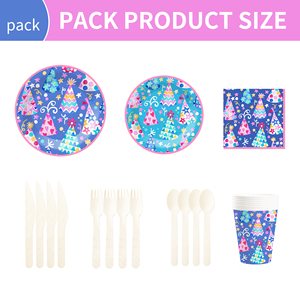 DAMAI Nuevo Juego de Vajilla para Fiesta de Cumpleaños Infantil con Diseño de Gorro, Incluye 7 y 9 Platos de Papel, Vasos y Servilletas para 8 Invitados - Product Image 2