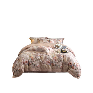 Floral Print Four-piece <b>Bedding</b> <b>Set</b> 100% Cotton Breathable Soft For All Seasons - Product Image 5