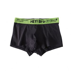 Men's Cotton <b>Boxer</b> Briefs Comfortable Breathable Mid-Rise Anti-Bacterial Letter Pattern Four-Corner Underwear - Product Image 1