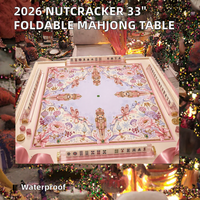 Nouvelle Table de Jeu de Luxe Moderne 2026 Casse-Noisette 33 Pouces pour Soirées de Noël, Poker, Mahjong, 4 Joueurs, Décoration de Table en Néoprène Antidérapant