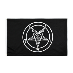 Sẵn sàng để tàu 100% polyester 3X5FT cổ đen baphomet nhà thờ của Satan cờ - Product Image 1