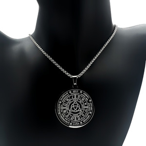 Collier en acier inoxydable plaqué or 18 carats avec nœud de sorcière géométrique sacrée Collier Offre Spéciale nœud celtique Bijoux de yoga chanceux - Product Image 6